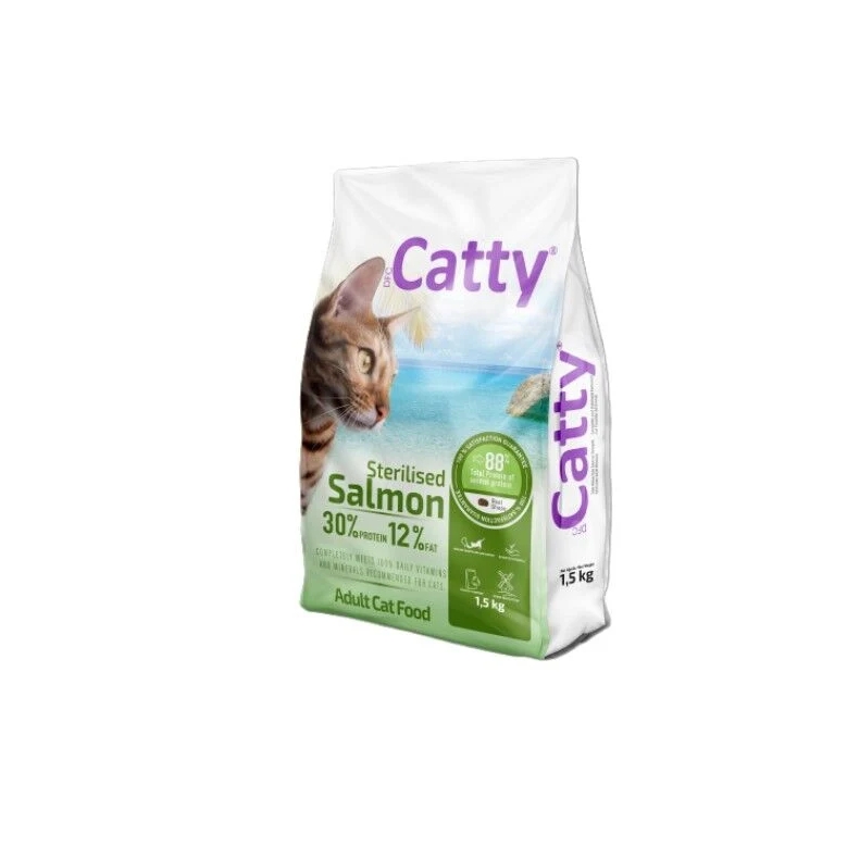 Catty Light Sterilised Somonlu Kısırlaştırılmış Kedi Maması 1,5 Kg