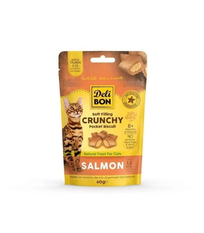 Delibon Chrunchy Somonlu Kedi Ödül Bisküvisi 60 Gr