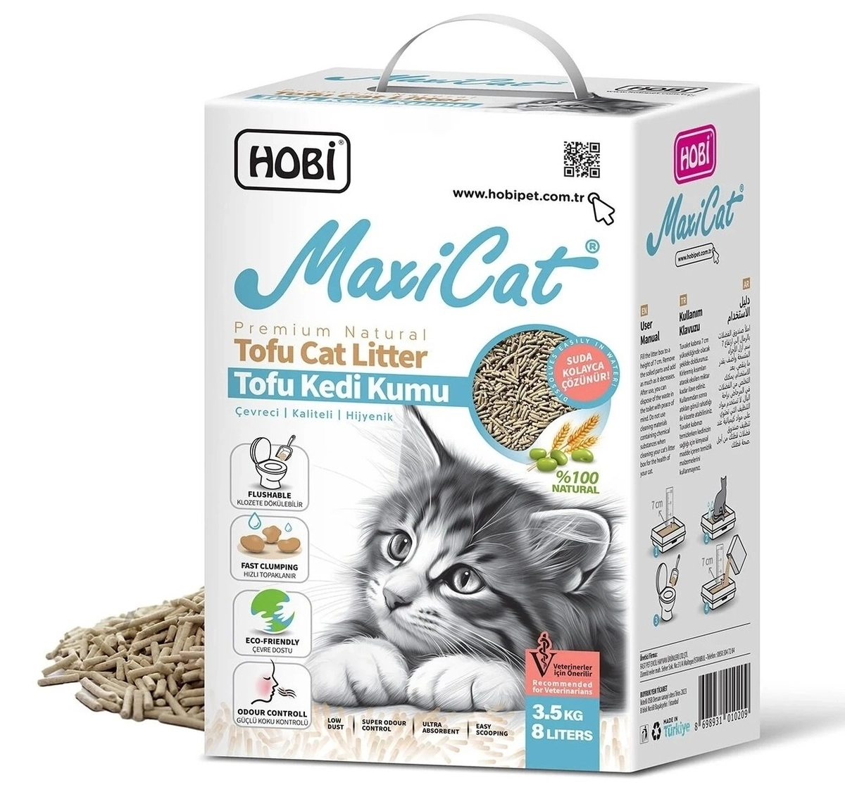 Hobi Bitkisel Pelet Kedi Kumu 8 Litre