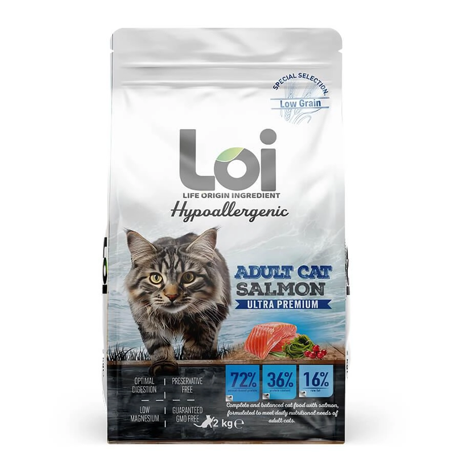 Loi YETİŞKİN KEDİ MAMASI SOMONLU 2 KG