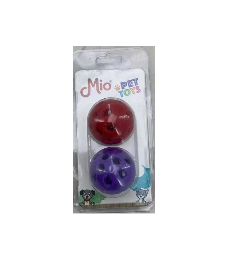 MİO Çıngıraklı İkili Top Kedi Oyuncağı 4 CM