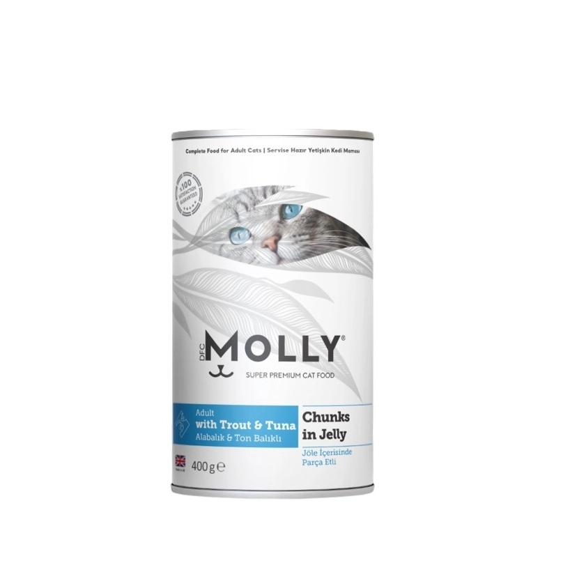 Molly Alabalık Ve Ton Balıklı Jöleli Yetişkin Kedi Konservesi 400 Gr