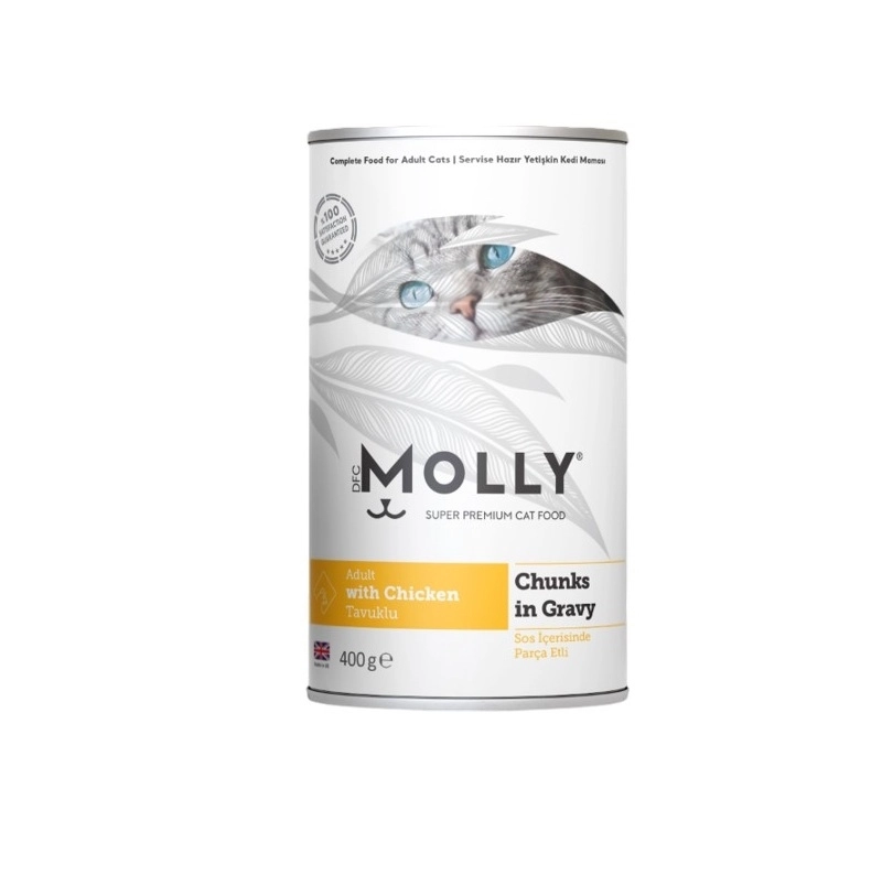 Molly Tavuklu Gravy Soslu Yetişkin Kedi Konservesi 400 Gr