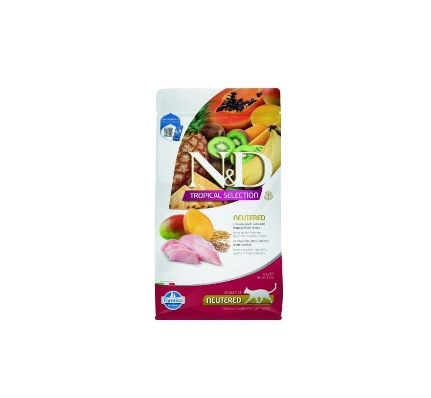 N&D Tropical Tavuklu Kısır Kedi Maması 1.5 Kg