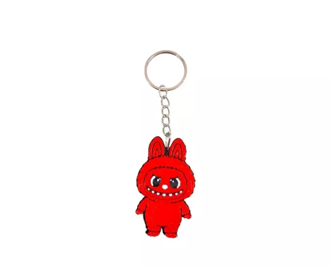 3D BASKI - KIRMIZI DÜZ BASKI LABUBU ANAHTARLIK - 1 ADET