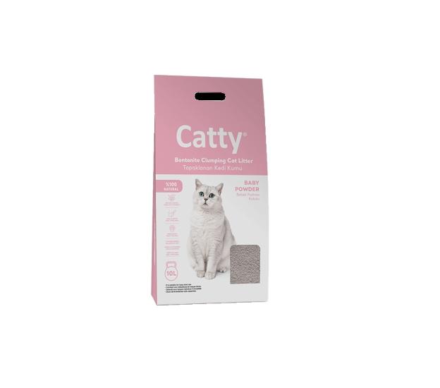 Catty Bebek Pudra Kokulu Bentonit Kedi Kumu 10 Lt