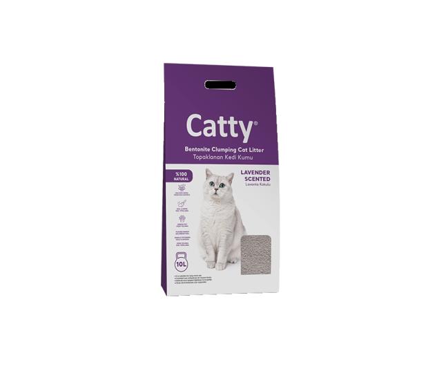 Catty Lavanta Kokulu Bentonit Kedi Kumu 10 Lt