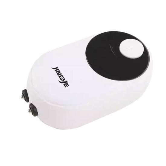 Jingye Çift Çıkışlı Sessiz Akvaryum Hava Motoru Beyaz 3w 2x3.4 L/h