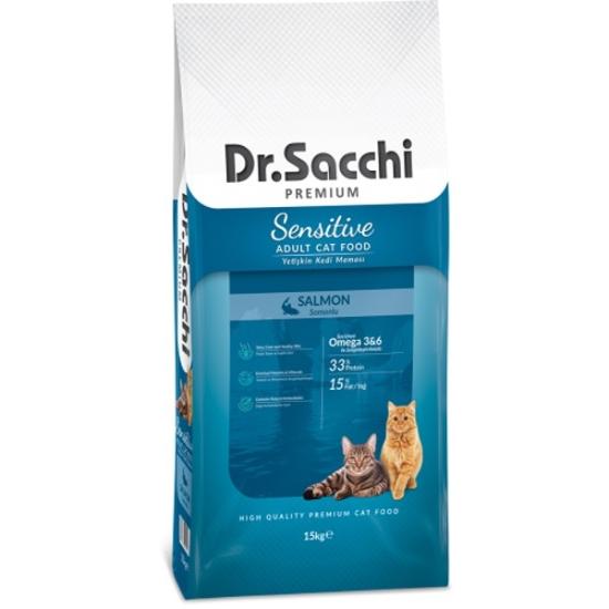 Dr.Sacchi Premium Sensitive Salmon Yetişkin Kedi Maması 15 kg