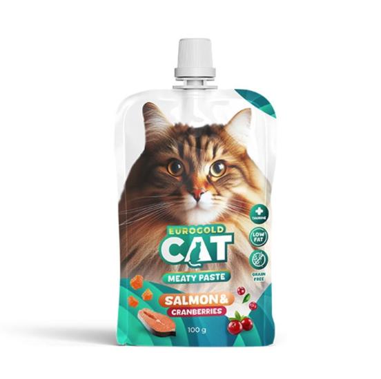 EuroGold Cat Et Ezmesi Kedi Ödülü Somon-Kızılcık 100 Gr