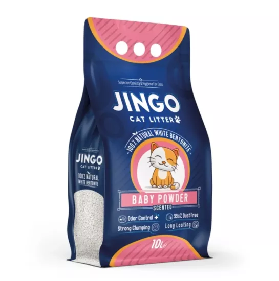 Jingo Bebek Pudralı Kedi Kumu (İnce) 10 Lt.
