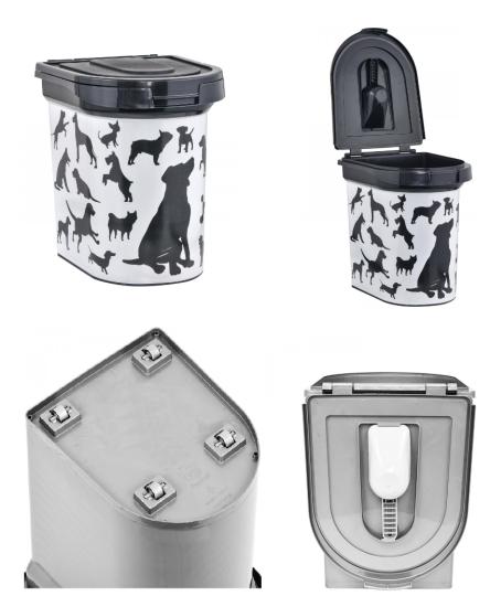 Tekerlekli Mama Kovası 33 LT Kürek Hediyeli