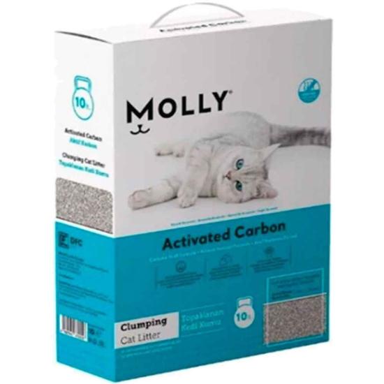 Molly Aktif Karbonlu Bentonit Kedi Kumu 10 Lt (Mavi)