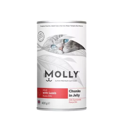 Molly Kuzu Etli Jöleli Yetişkin Kedi Konservesi 400 Gr