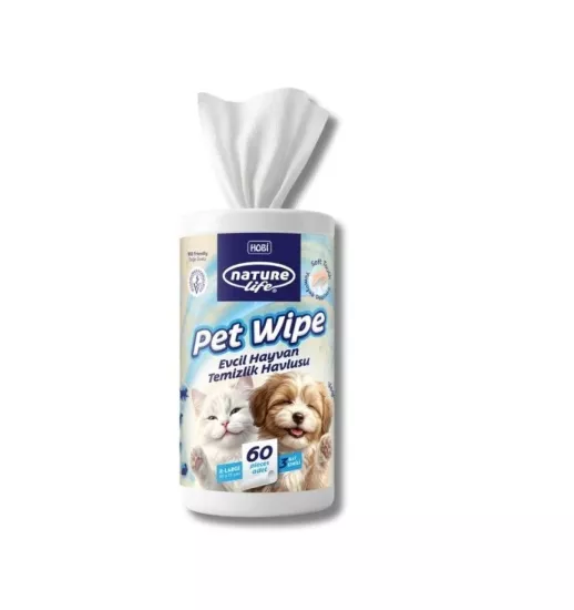 Naturelife Pet Wipe Evcil Hayvan Temizlik mendili 60 Adet