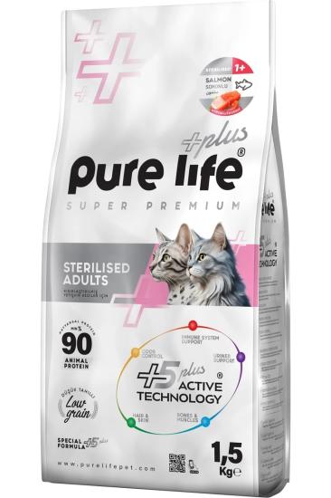 Pure Life Plus Somonlu Kısırlaştırılmış Kedi Maması 1.5 Kg