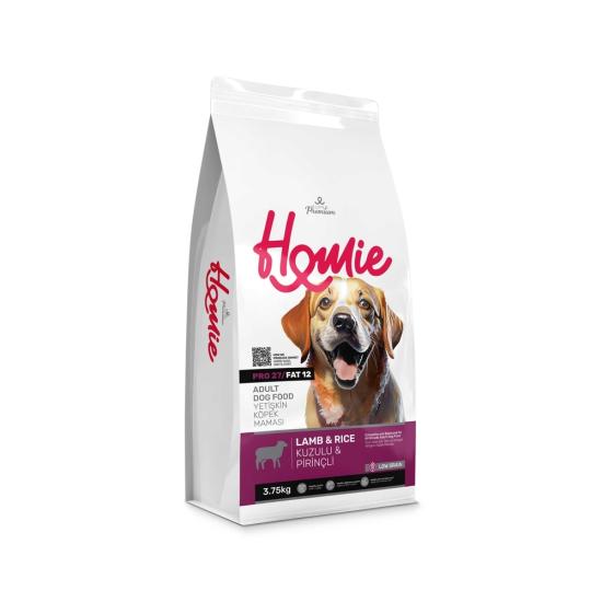 Homie Düşük Tahıllı Kuzulu ve Pirinçli Yetişkin Köpek Maması 3,75 Kg