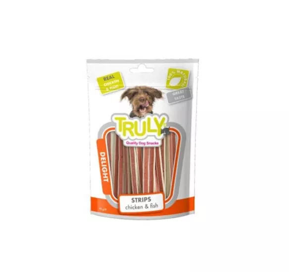 Truly Delight Tavuklu ve Balıklı Şerit Yumuşak Köpek Ödülü 90 Gr