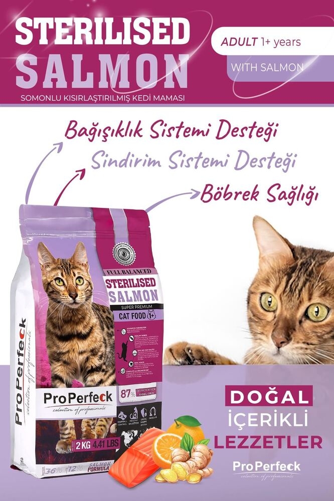 YETKİLİ SATICI - PREMİUM KISIRLAŞTIRILMIŞ SOMONLU PORTAKALLI KEDİ MAMASI 10 KG