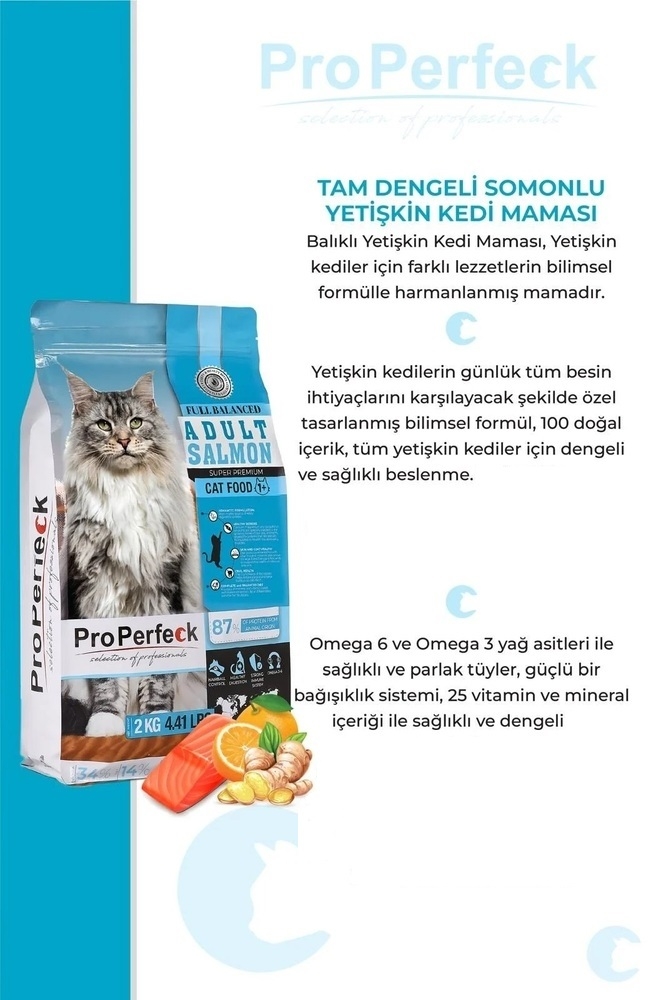 YETKİLİ SATICI - PREMİUM YETİŞKİN SOMONLU PORTAKALLI KEDİ MAMASI 10 KG