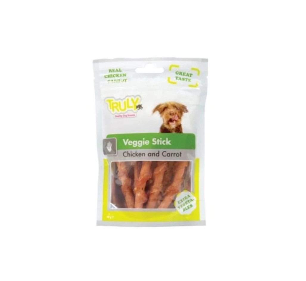 Truly Tavuklu Havuçlu ve Ispanaklı Köpek Ödül Çubuğu 90 Gr